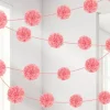 New Pink Pom Pom Garland - 3.7M X 2 Pieces (2Pk)