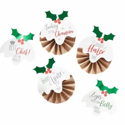 Novelty Christmas Day Badges - 8Cm (6Pk)