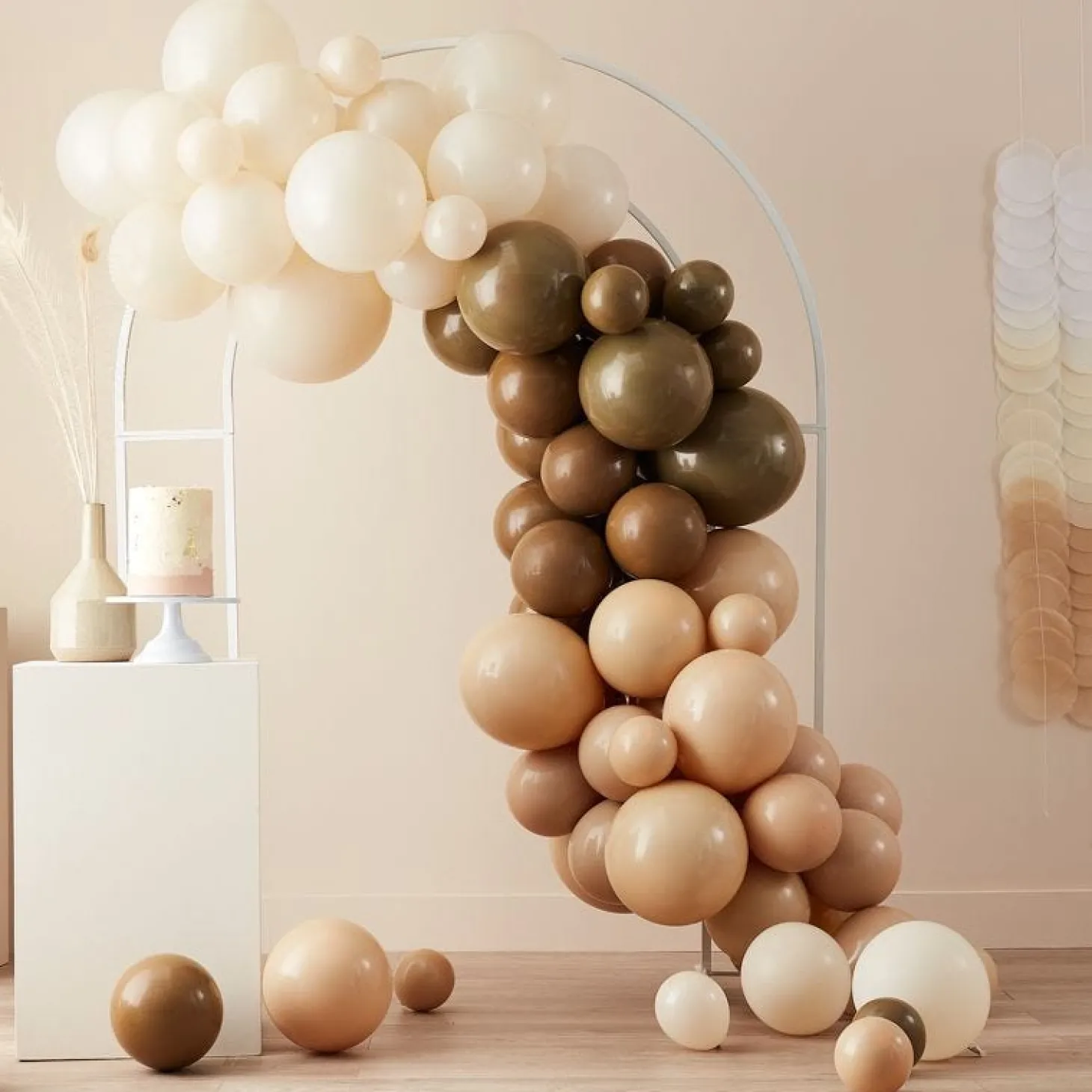 Nude And Brown Balloon Arch Kit - 70 Balloons