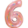 Number 6 Glitter Rose Gold Foil Balloon - 40"