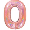 Number 0 Glitter Rose Gold Foil Balloon - 40"