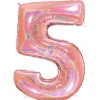 Number 5 Glitter Rose Gold Foil Balloon - 40"