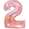 Number 2 Glitter Rose Gold Foil Balloon - 40"