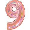 Number 9 Glitter Rose Gold Foil Balloon - 40"