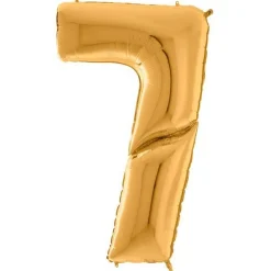 Number 7 Gold Foil Balloon - 64"