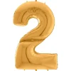 Number 2 Gold Foil Balloon - 64"