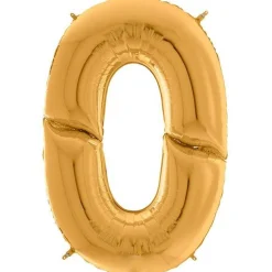 Number 0 Gold Foil Balloon - 64"