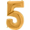 Number 5 Gold Foil Balloon - 64"