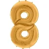 Number 8 Gold Foil Balloon - 64"