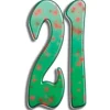Number 21 Green Cardboard Cutout - 169Cm X 91Cm