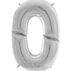 Number 0 Silver Foil Balloon - 64"