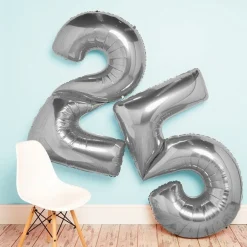 Number 8 Silver Foil Balloon - 64"