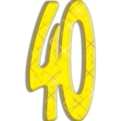 Number 40 Yellow Cardboard Cutout - 167Cm X 93Cm