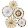 Oh Baby Gold Foiled Fan Decorations (5Pk)