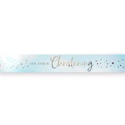 On Your Christening Blue Foil Banner - 2.74M