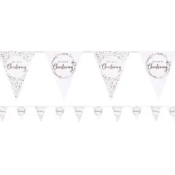 On Your Christening Pink Paper Bunting - 3.7M