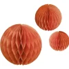 Orange Paper Honeycomb Hanging Decorations (3Pk)