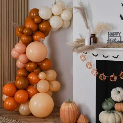 Orange, Sand And Peach Halloween Balloon Arch - 80 Balloons