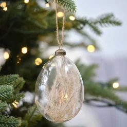Pampas Bauble Tree Decorations - 14Cm (2Pk)