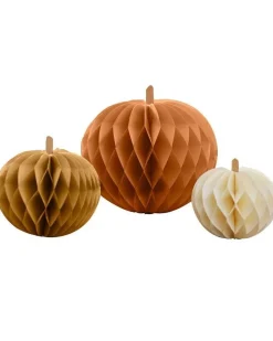 Paper Pumpkin Honeycomb Decorations (3Pk)
