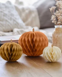Paper Pumpkin Honeycomb Decorations (3Pk)