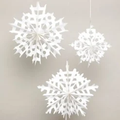Paper Snowflake Hanging Fans - 30-40Cm (3Pk)