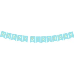 Pastel Blue & Gold Happy Birthday Banner - 1.7M