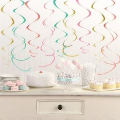 Pastel Hanging Swirl Decorations (12Pk)