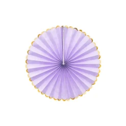 Pastel Lilac & Gold Paper Fans (3Pk)
