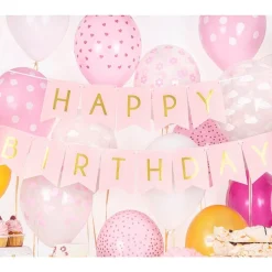 Pastel Pink & Gold Happy Birthday Banner - 1.7M
