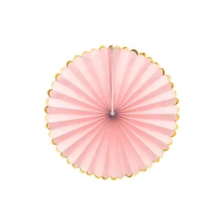 Pastel Pink & Gold Paper Fans (3Pk)