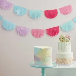 Pastel Tissue Paper Fringe Bunting - 3M