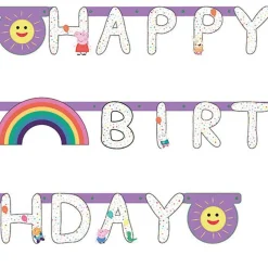 Peppa Pig 'Happy Birthday' Paper Letter Banner - 2.1M X 13Cm