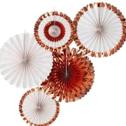 Pick & Mix Rose Gold Fan Decorations (5Pk)