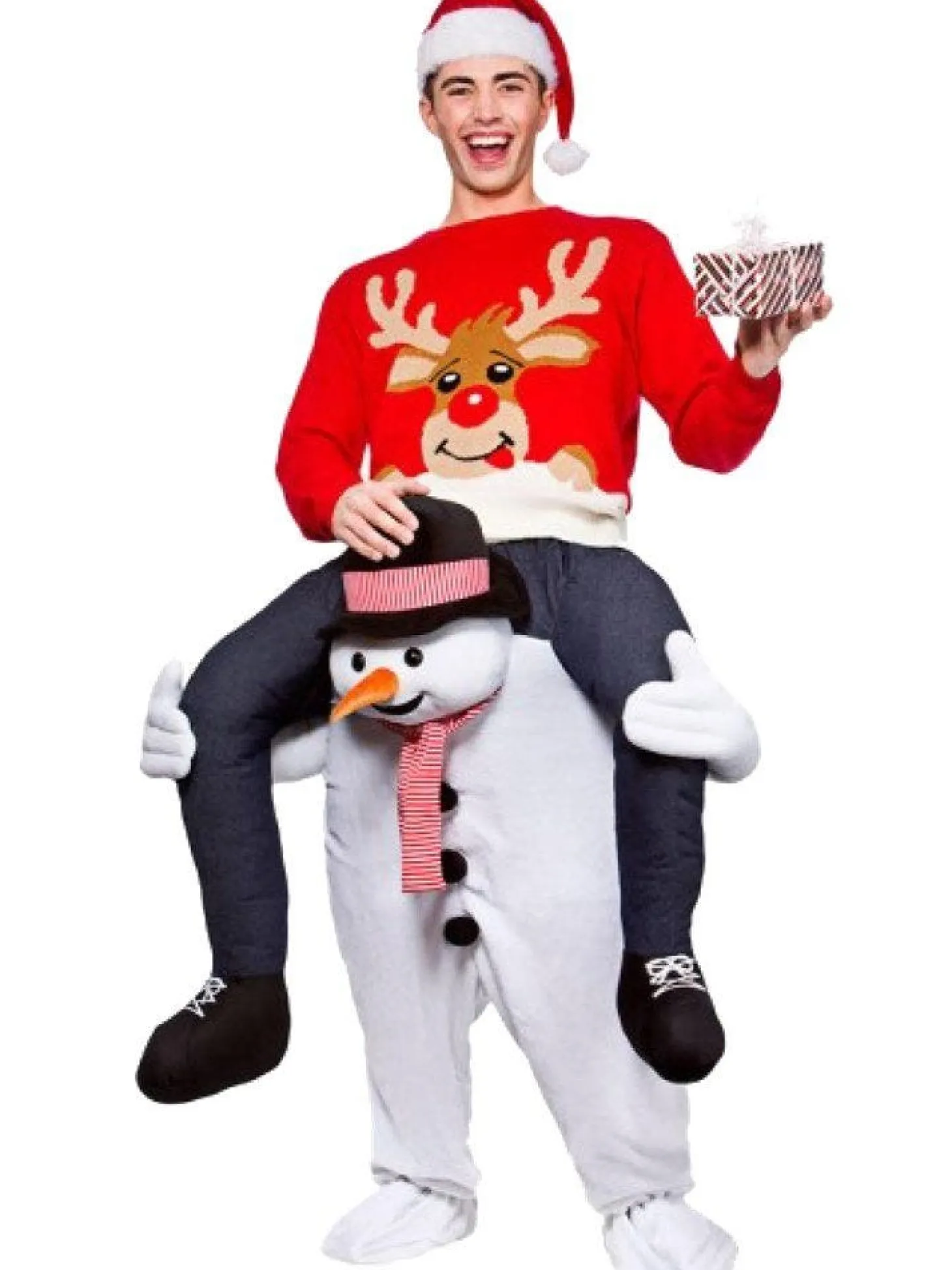 Piggyback Snowman - Adult Costume