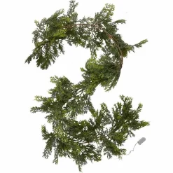 Pine Foliage Christmas Garland With Lights - 1.8M