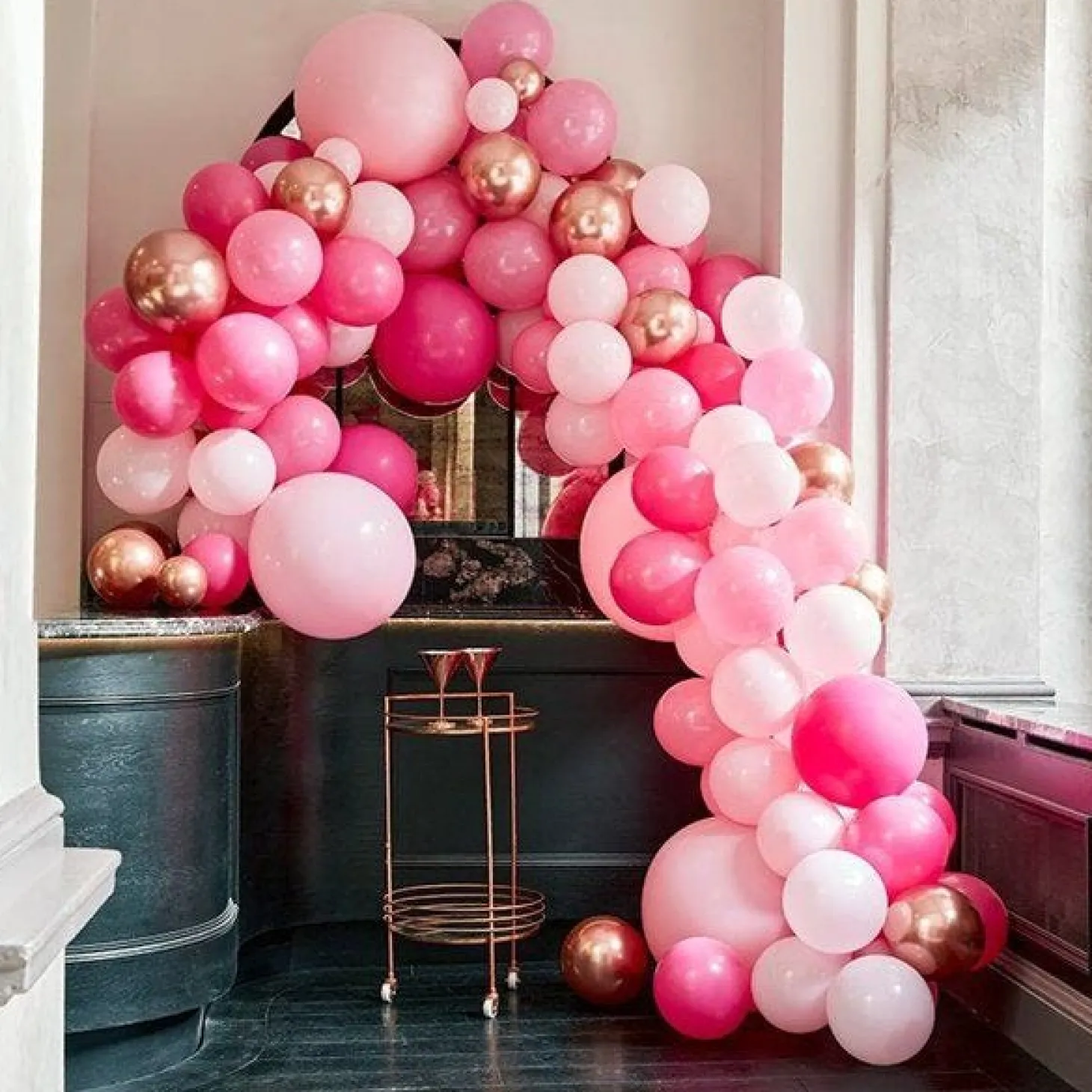 Pink & Rose Gold Large Balloon Arch Diy Kit - 200 Balloons