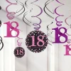 Pink Age 18 Hanging Swirls - 45Cm (12Pk)