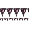 Pink Age 21 Holographic Plastic Bunting - 4M