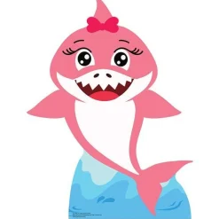 Pink Baby Shark Cardboard Cutout - 93Cm X 72Cm