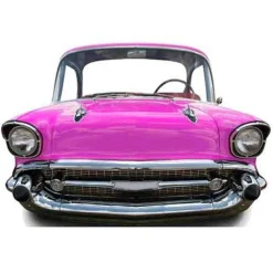 Pink Car Stand-In Cardboard Photo Prop - 151Cm X 105Cm