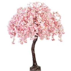 Pink Flowered Trailing Artificial Blossom Tree - 280Cm
