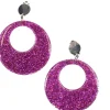 Pink Glitter Mod Earrings