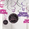 Pink Happy Birthday Hanging Swirls - 45Cm (12Pk)