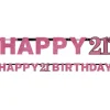 Pink 'Happy 21St Birthday' Holographic Paper Letter Banner - 2M