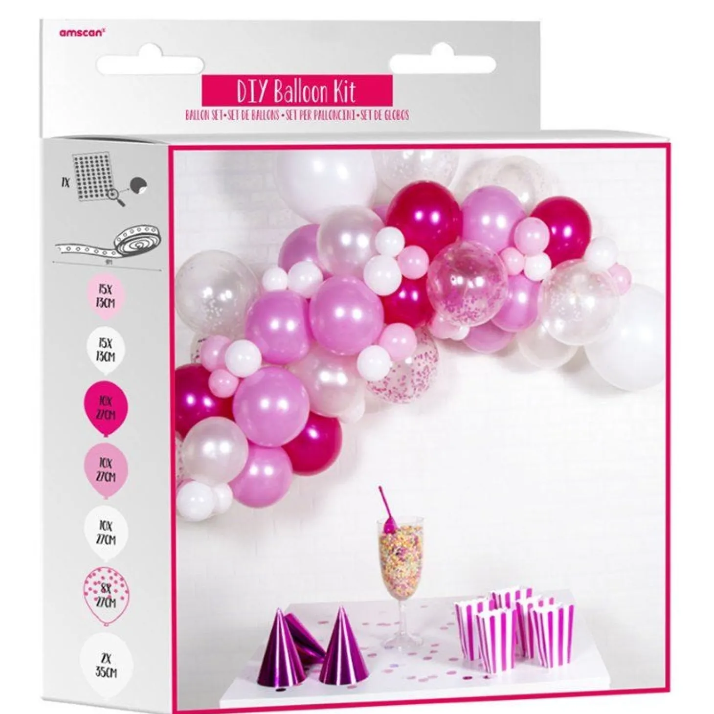 Pink Latex Balloon Arch Garland - 70 Balloons