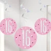 Pink 16Th Birthday Hanging Swirls - 80Cm