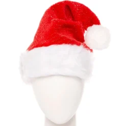 Plush Glitter Santa Hat