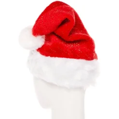 Plush Glitter Santa Hat