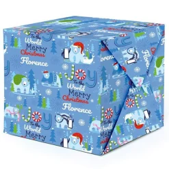 Polar Bear Christmas Personalised Wrapping Paper - 62 X 100Cm Sheet